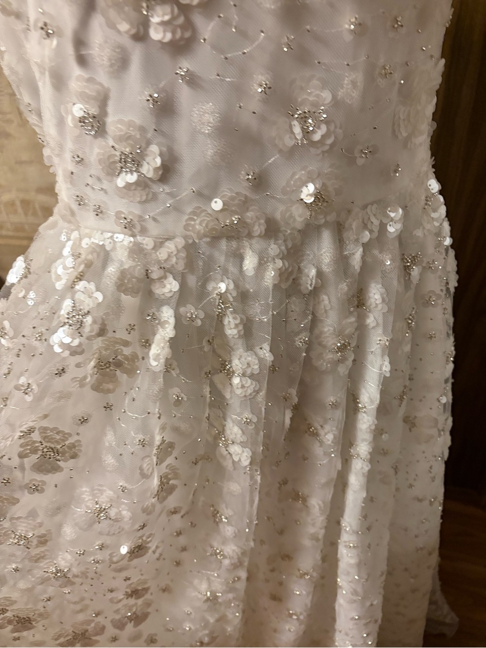 Elegant White Floral Embroidered Midi Dress - Women's JessaKae 2x - Picture 4 of 7